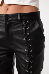 PANTALONES CUERO CORDONES