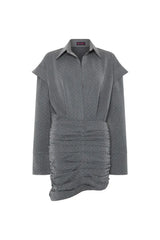 VESTIDO CRISTALES FRUNCIDO