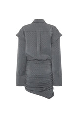 VESTIDO CRISTALES FRUNCIDO