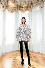 ABRIGO TERCIOPELO BLANCO Y NEGRO