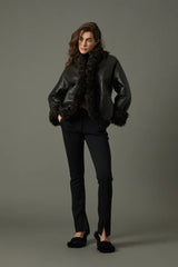 CAZADORA MARRON PIEL REVERSIBLE