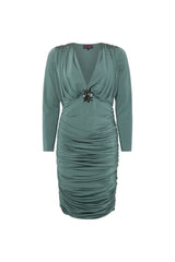 VESTIDO MIDI FRUNCIDO