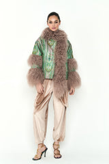 ABRIGO VERDE TIBETLAMB