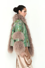 ABRIGO VERDE TIBETLAMB