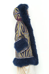 ABRIGO AZUL TIBETLAMB
