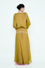 VESTIDO BAMBULA ROSA VERDE Y ROSA