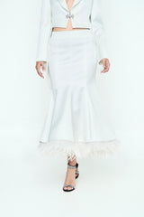 FALDA BLANCA PLUMAS