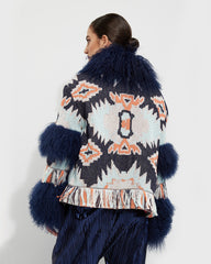 ABRIGO CRUDO PELO AZUL