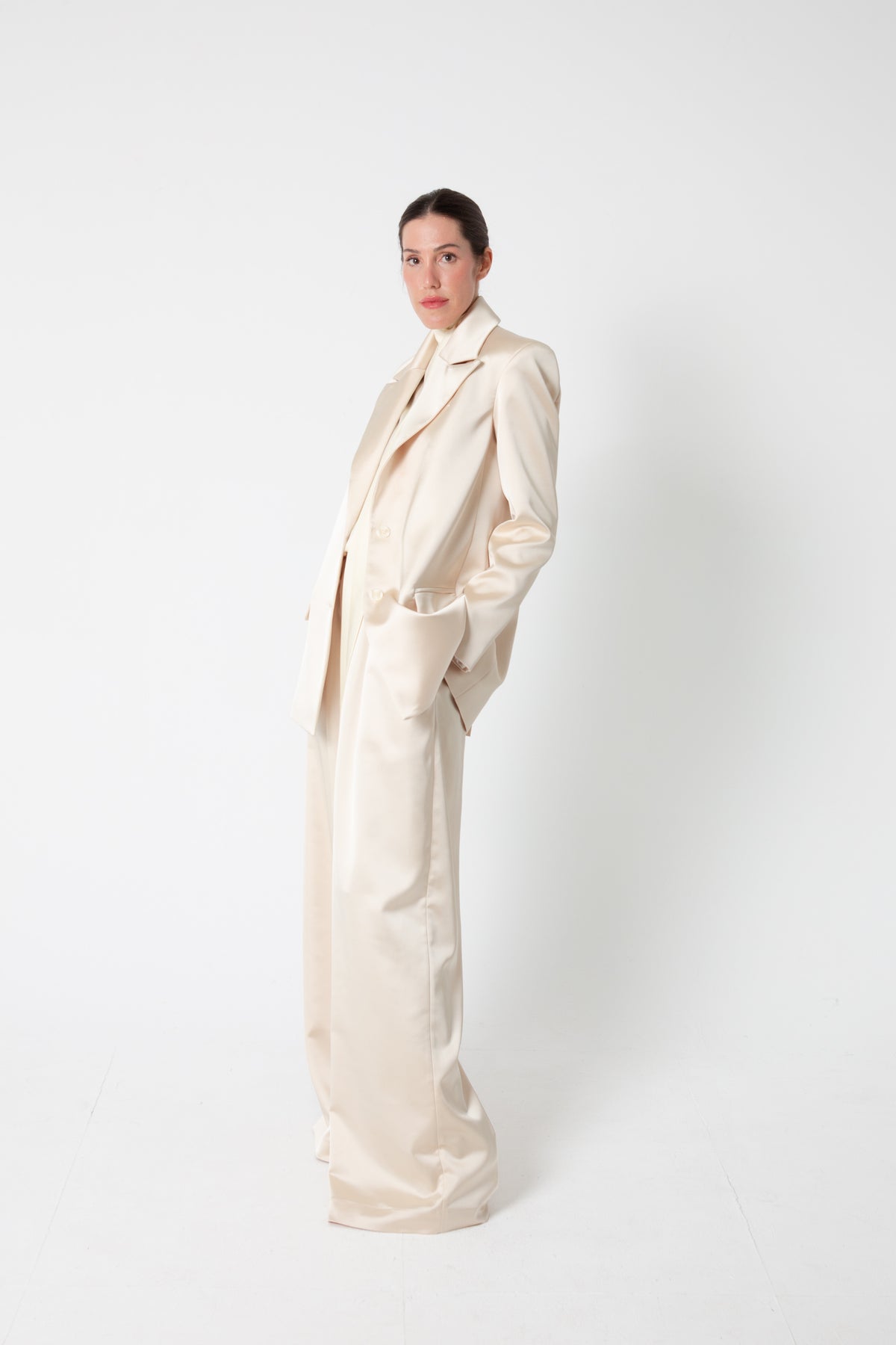 PANTALON TRAJE ANCHO BLANCO