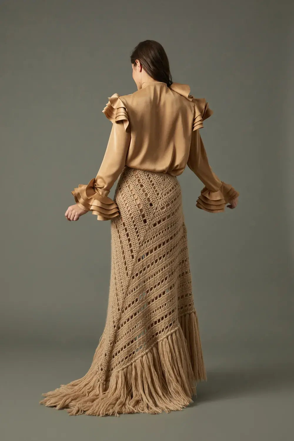 FALDA FLECOS BEIGE