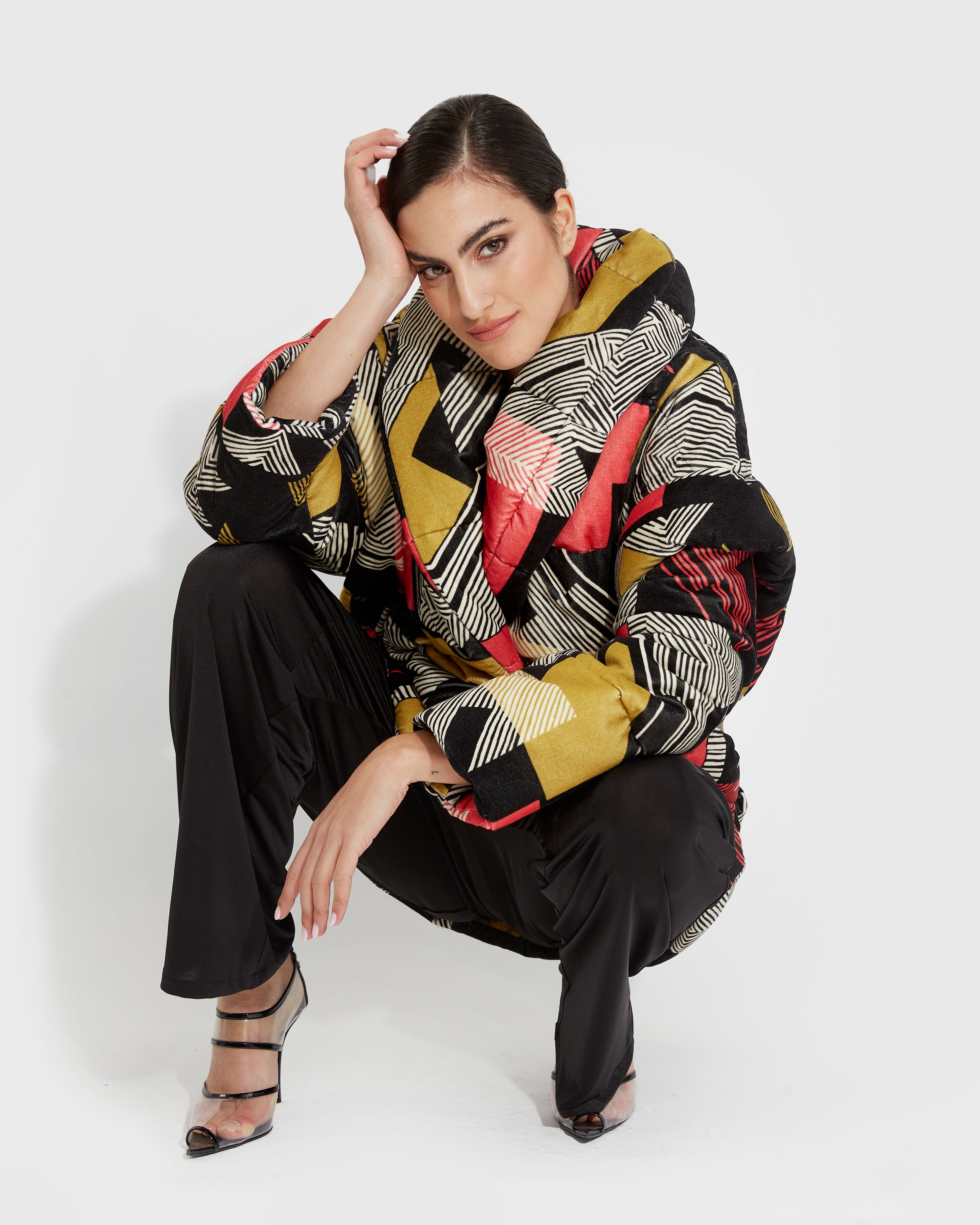 Abrigo Terciopelo Estampado