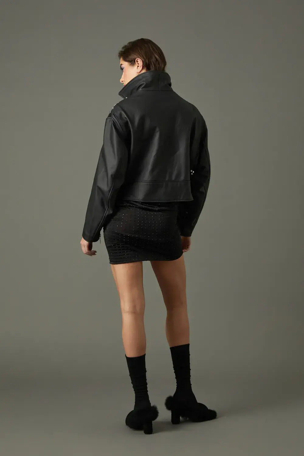 CHAQUETA CUERO ESPEJOS