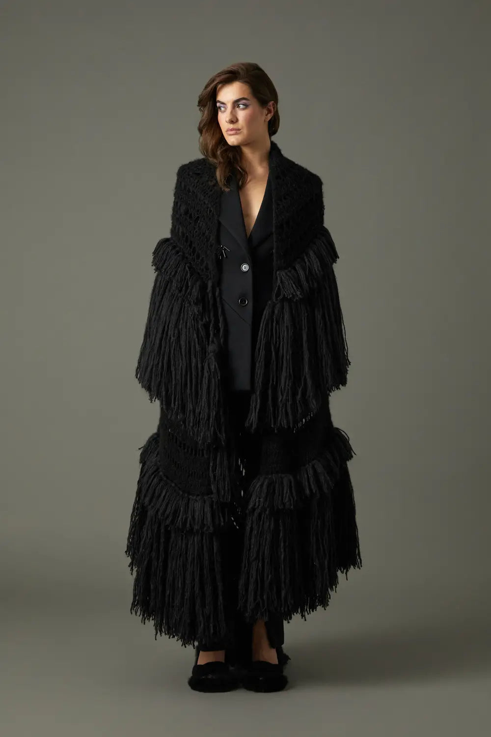 MAXI PONCHO NEGRO