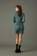 VESTIDO MIDI FRUNCIDO