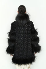 ABRIGO COYOTE PLUMAS NEGRO