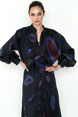 CAMISA AZUL ESTAMPADA