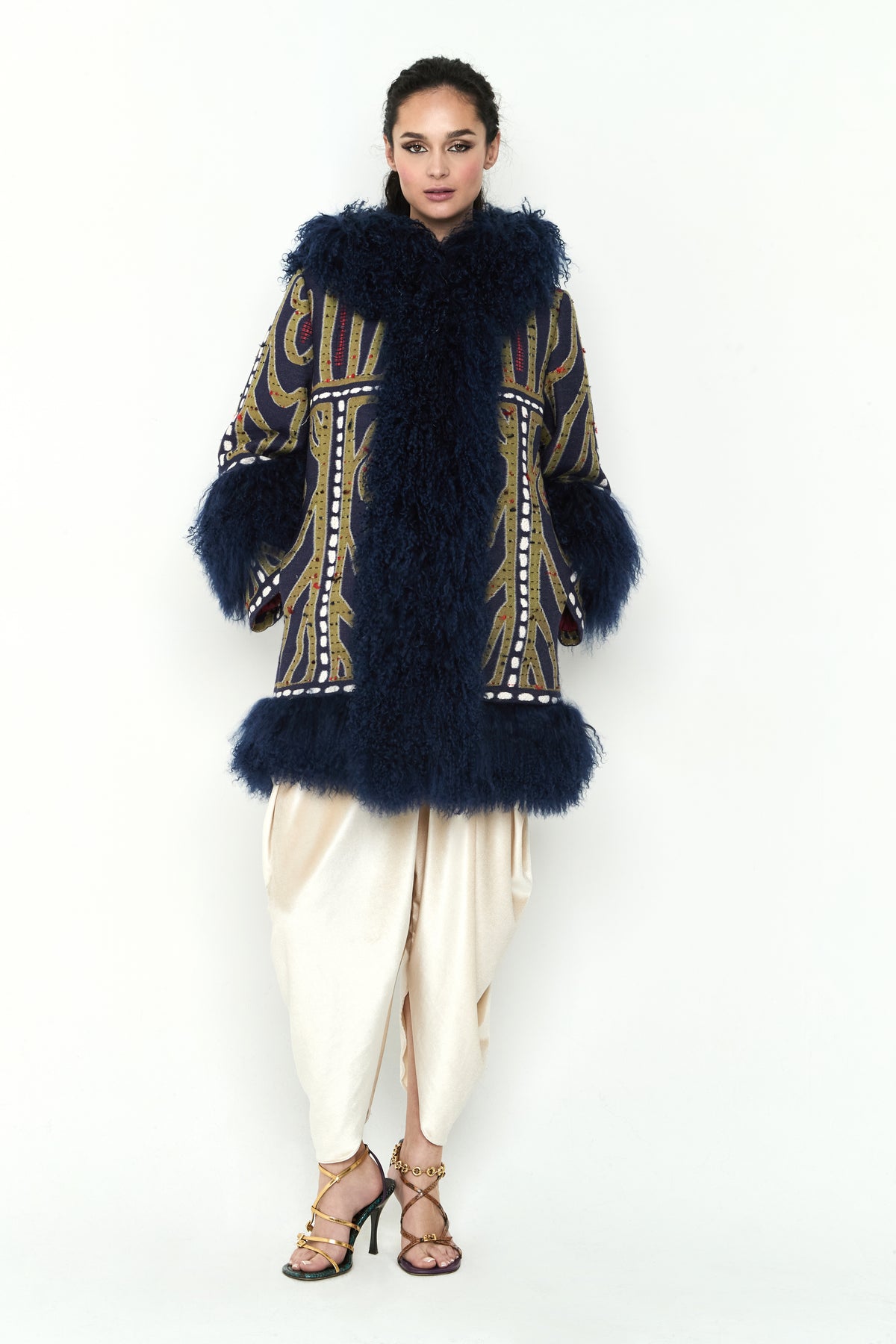 ABRIGO AZUL TIBETLAMB