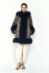 ABRIGO AZUL TIBETLAMB