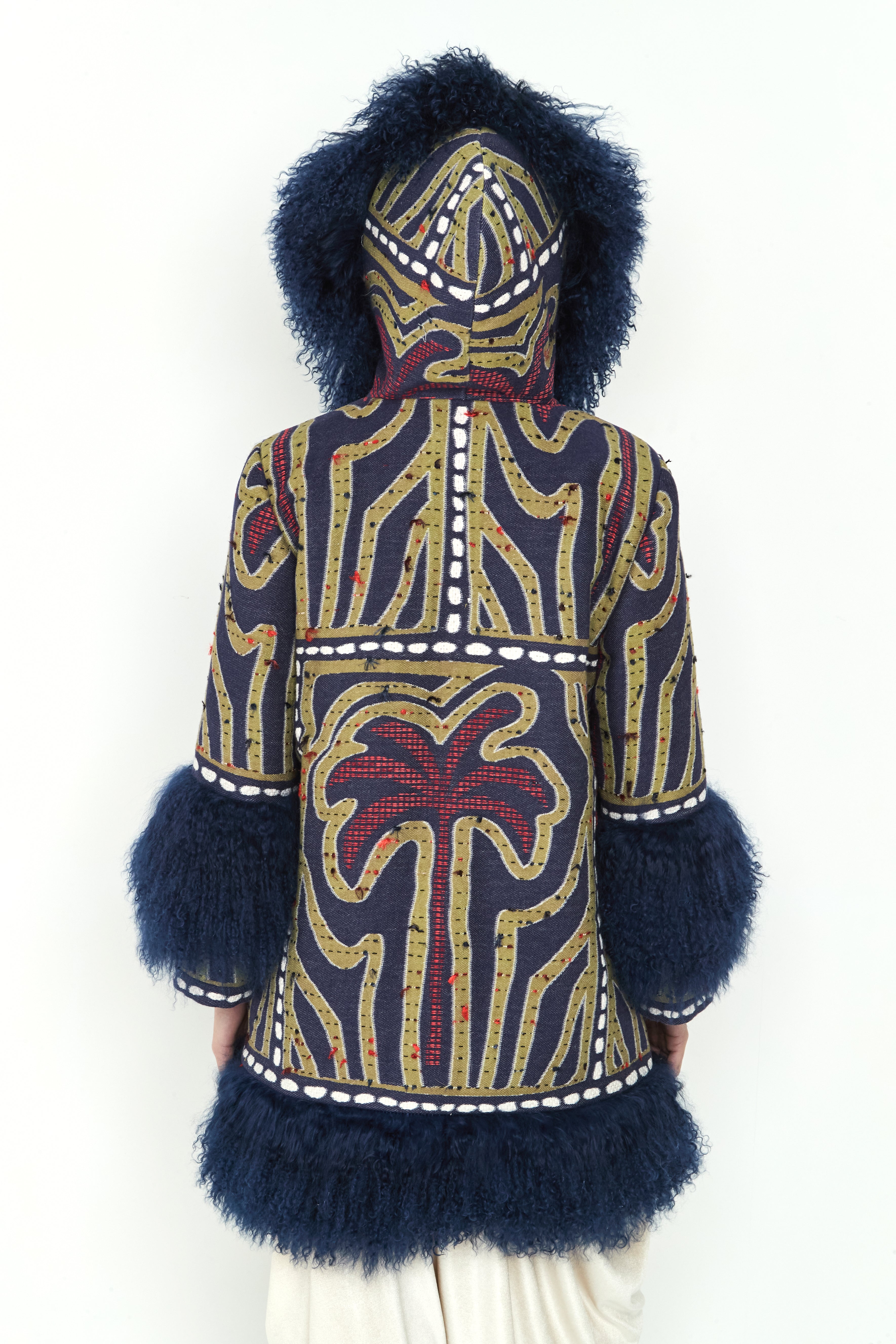 ABRIGO AZUL TIBETLAMB