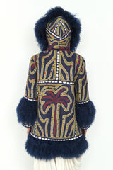 ABRIGO AZUL TIBETLAMB