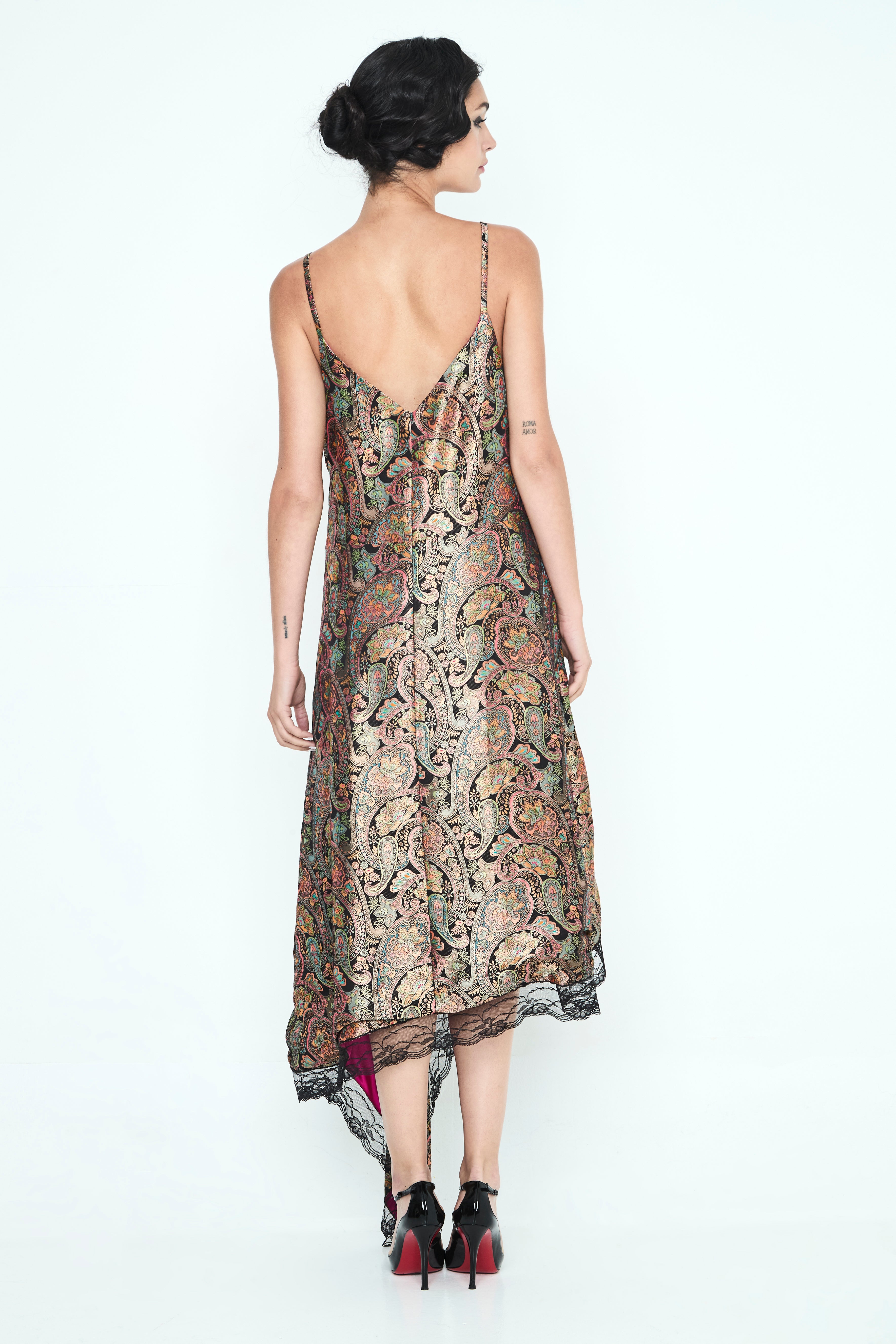 VESTIDO PAISLEY CON ENCAJE