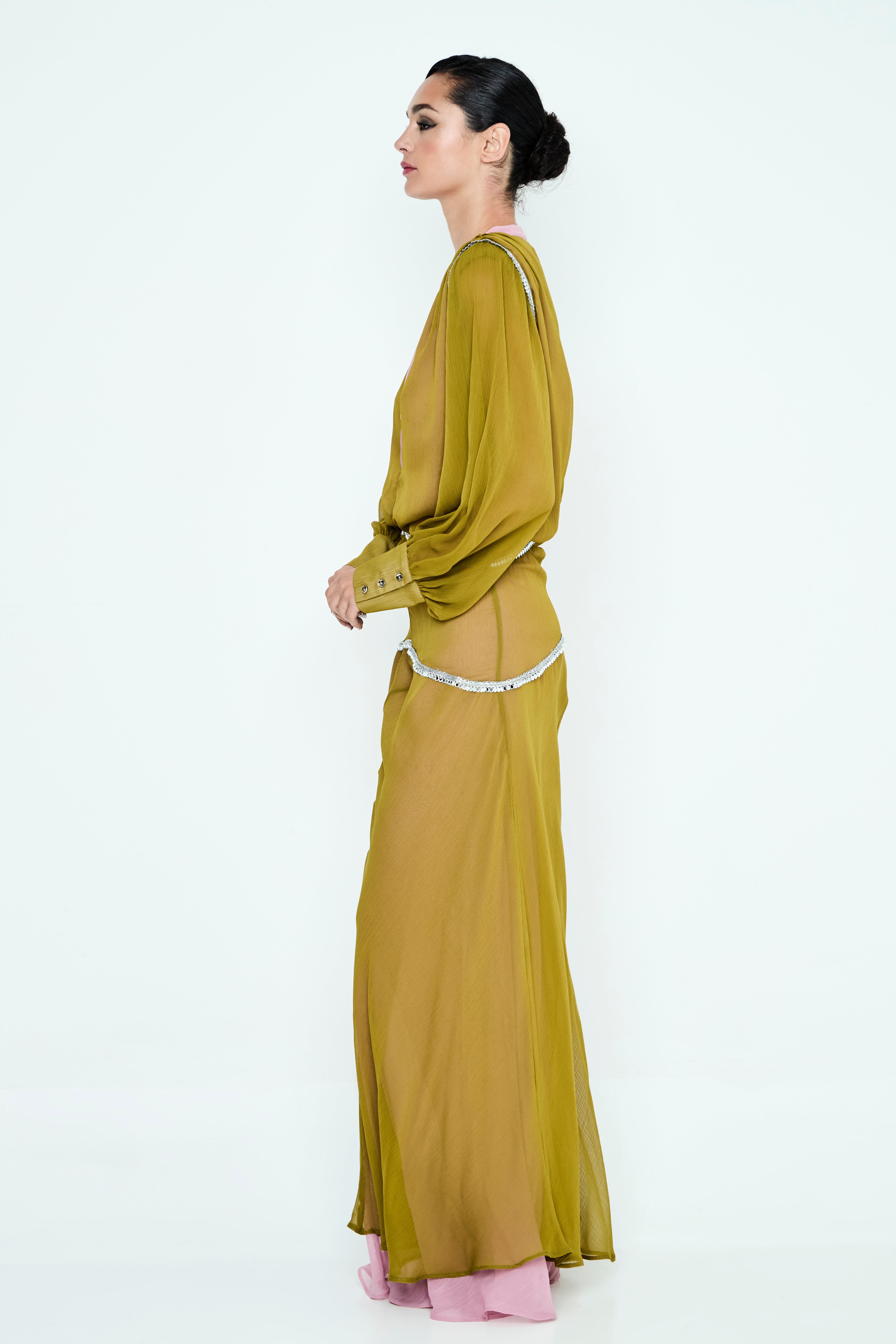 VESTIDO BAMBULA ROSA VERDE Y ROSA