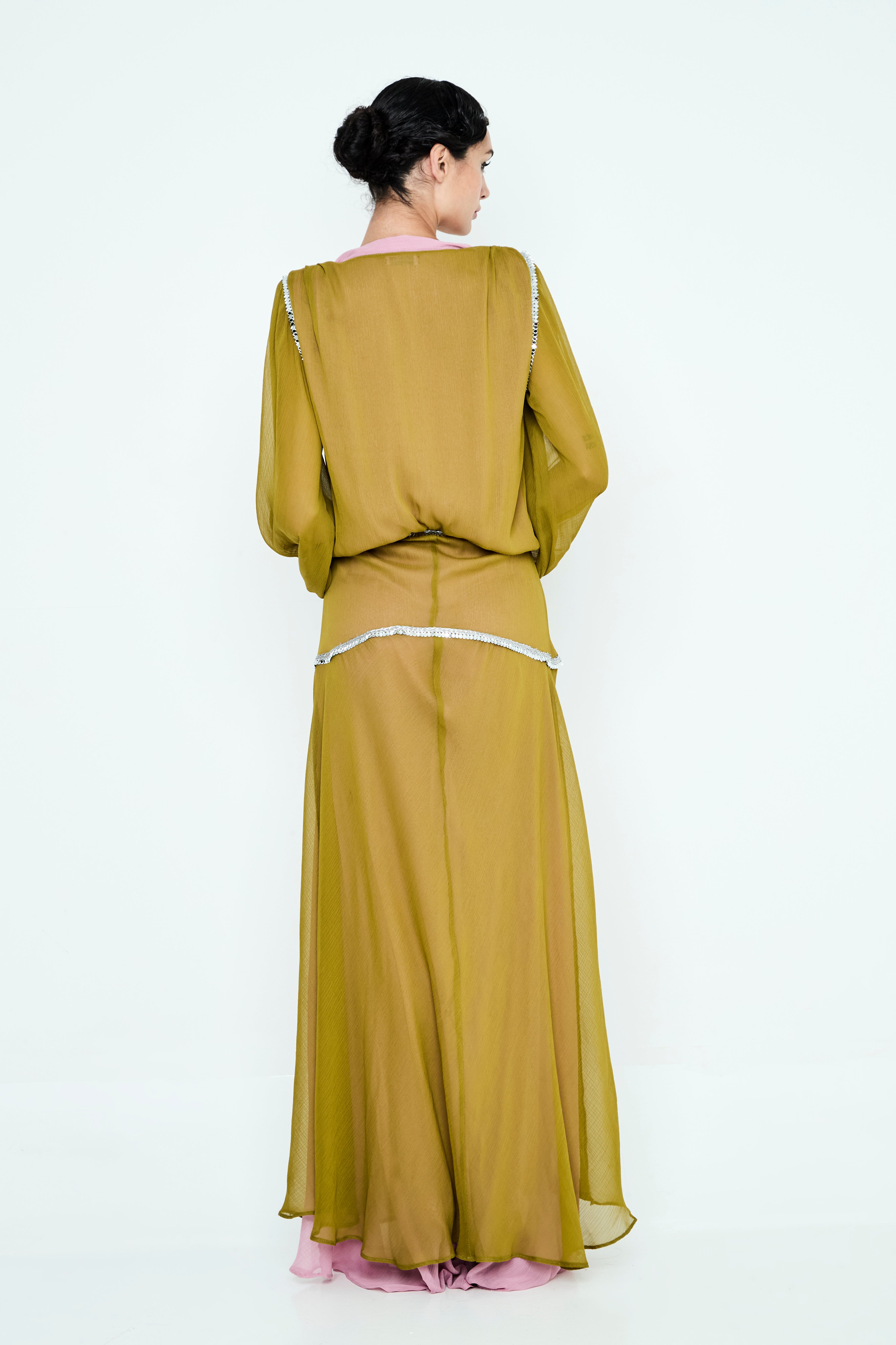 VESTIDO BAMBULA ROSA VERDE Y ROSA