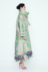 GABARDINA JACQUARD PLUMAS
