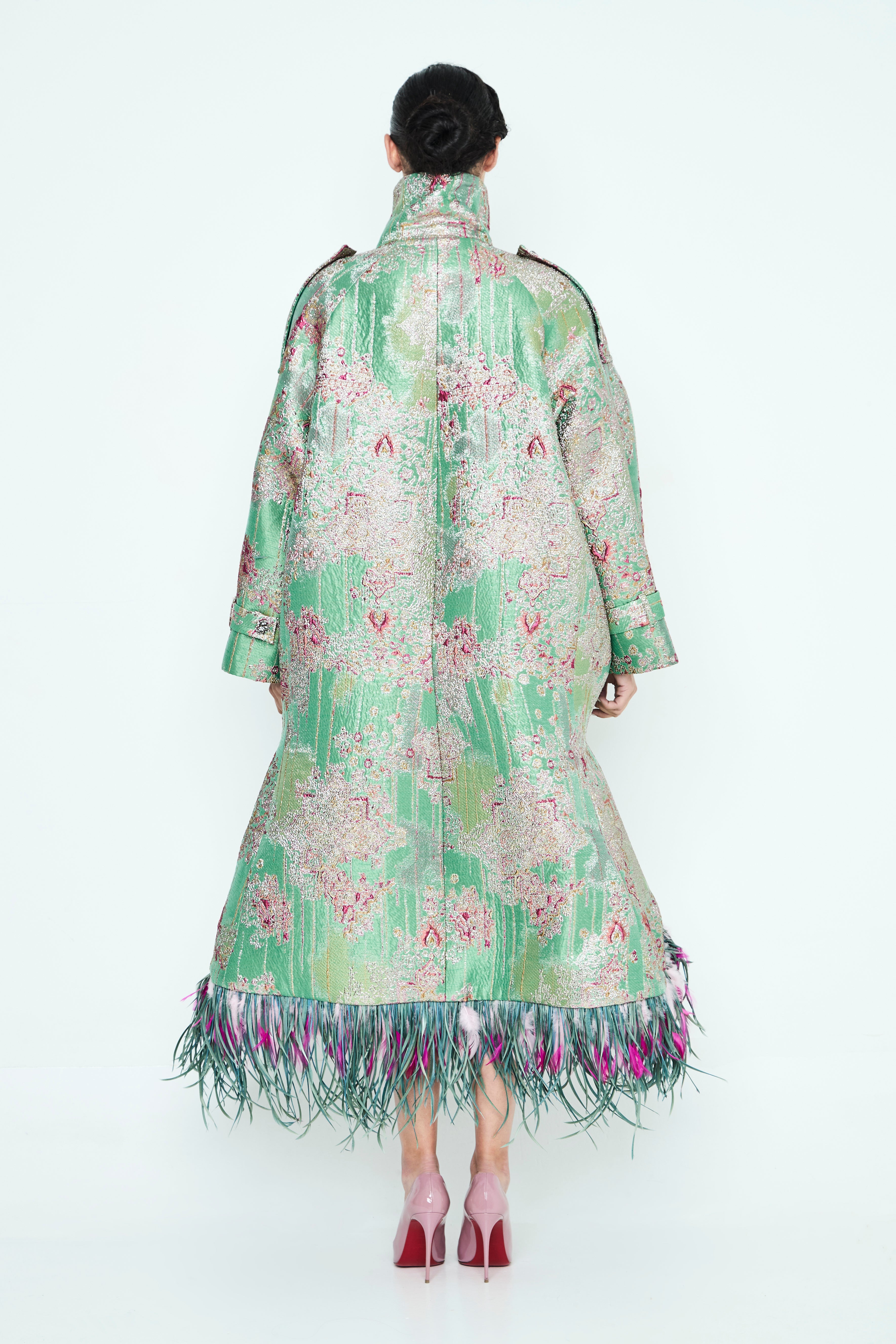 GABARDINA JACQUARD PLUMAS