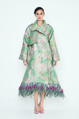 GABARDINA JACQUARD PLUMAS