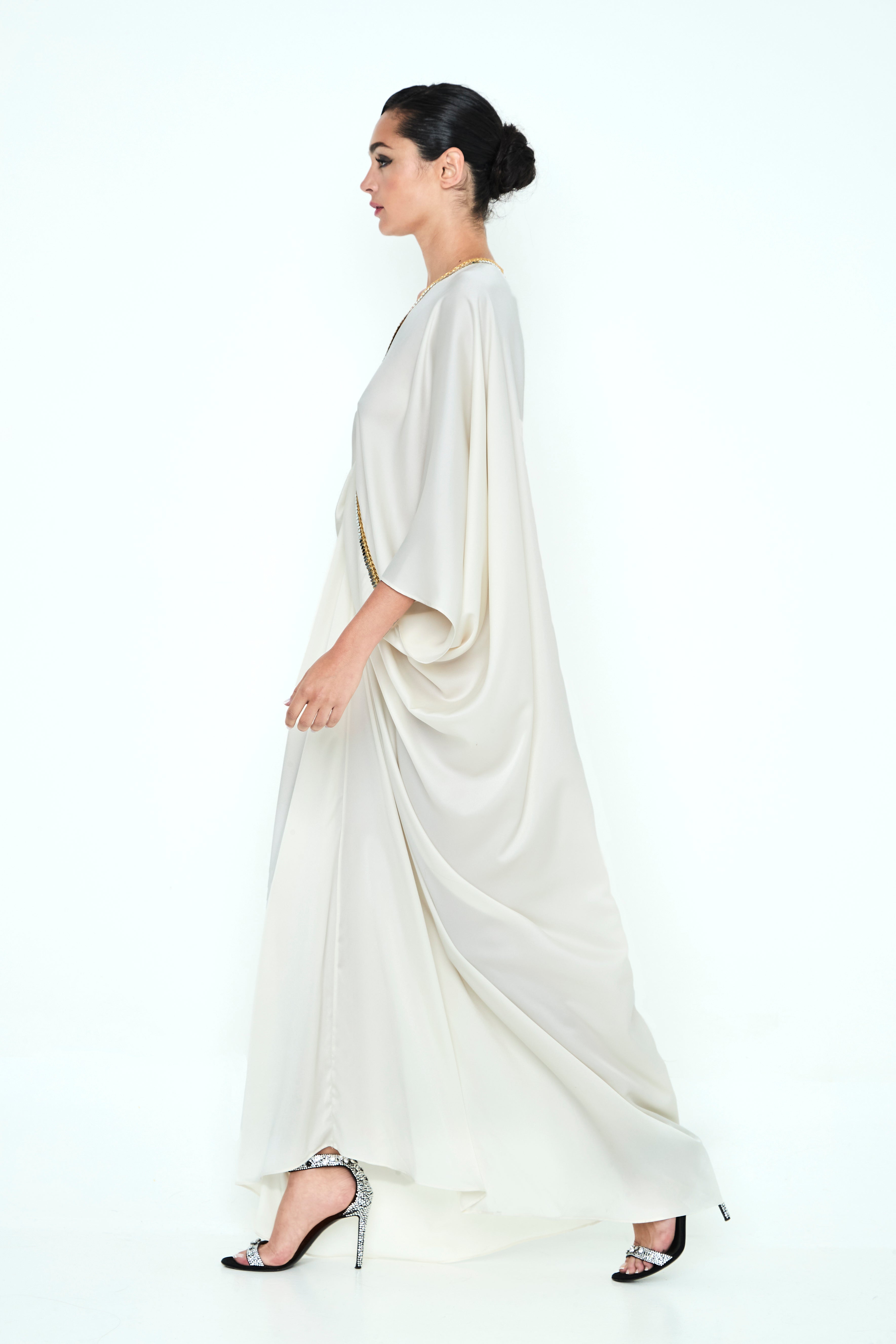 VESTIDO BLANCO DRAPEADO
