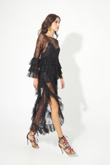 VESTIDO ENCAJE VOLANTES